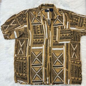 Puritan Tribal Printed Short Sleeve Button‎ Down Shirt